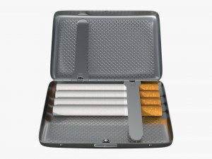 Metal cigarette case box 01 open Modello 3D