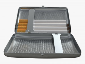 Metal cigarette case box 01 open Modello 3D
