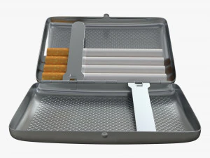 Metal cigarette case box 01 open 3D Model