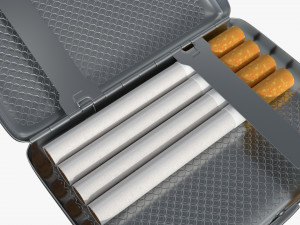 Metal cigarette case box 01 open Modello 3D