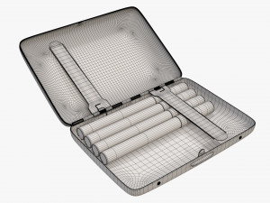 Metal cigarette case box 01 open Modello 3D