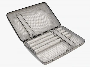 Metal cigarette case box 01 open 3D Model
