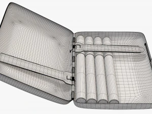 Metal cigarette case box 01 open 3D Model