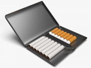 Metal cigarette case box 02 open 3D Model