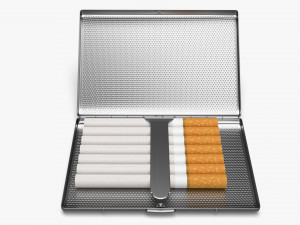 Metal cigarette case box 02 open Model 3D