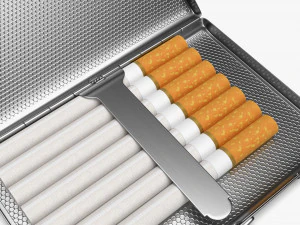 Metal cigarette case box 02 open 3D Model
