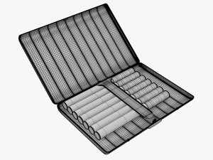 Metal cigarette case box 02 open Model 3D