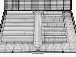 Metal cigarette case box 02 open 3D Model