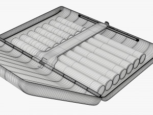 Metal cigarette case box 02 open Model 3D
