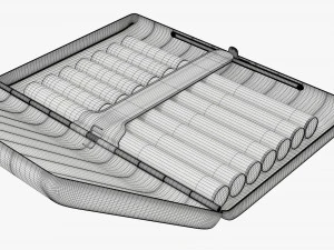 Metal cigarette case box 02 open 3D Model