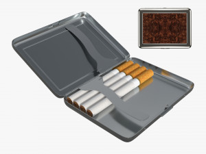 Metal cigarette case box 03 open 3D Model