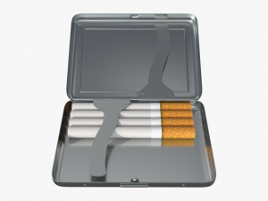 Metal cigarette case box 03 open 3D Model