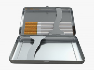 Metal cigarette case box 03 open 3D Model