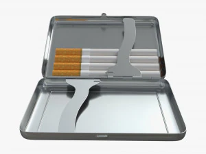 Metal cigarette case box 03 open 3D Model