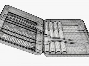 Metal cigarette case box 03 open 3D Model