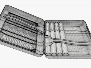 Metal cigarette case box 03 open 3D Model