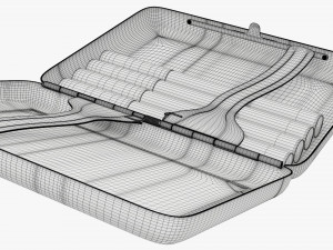Metal cigarette case box 03 open 3D Model