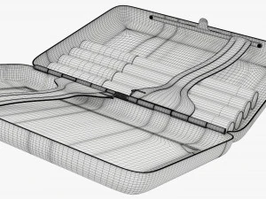 Metal cigarette case box 03 open 3D Model