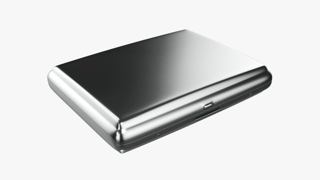 Metal cigarette case box 04 closed 3D Model .c4d .max .obj .3ds .fbx .stl .blend 