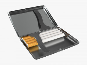 Metal cigarette case box 04 open 3D Model