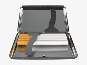 Metal cigarette case box 04 open Modelo 3D