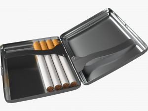 Metal cigarette case box 04 open Modelo 3D