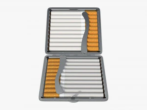 Metal cigarette case box 05 closed 3D Model