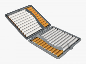 Metal cigarette case box 05 closed 3D Model