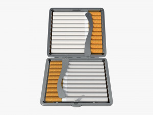 Metal cigarette case box 05 open Modelo 3D