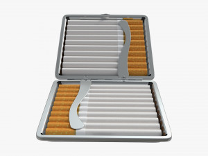 Metal cigarette case box 05 open Modelo 3D