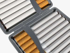 Metal cigarette case box 05 open Modelo 3D
