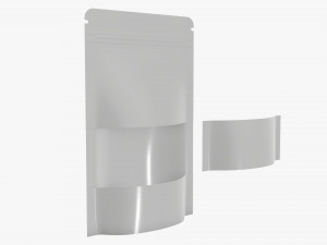 Plastic food pouch bag with screen Model 3D