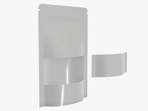 Plastic food pouch bag with screen 3D Model