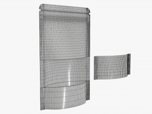 Plastic food pouch bag with screen Model 3D
