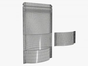 Plastic food pouch bag with screen 3D Model