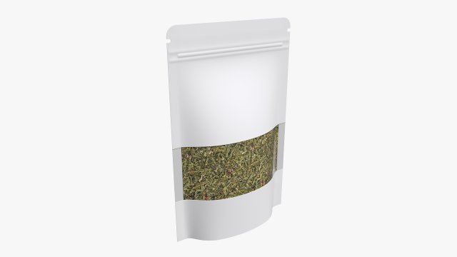 Plastic food pouch bag with tea 3D Model .c4d .max .obj .3ds .fbx .stl .blend 
