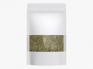 Plastic food pouch bag with tea 3D Model