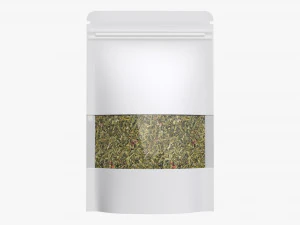 Plastic food pouch bag with tea 3D Model