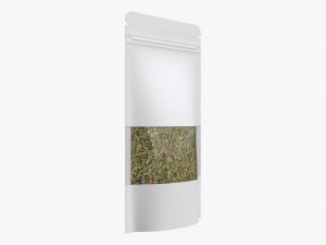 Plastic food pouch bag with tea 3D Model