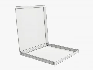 Caja de cart&oacute;n para pizza abierta 02 Modelo 3D