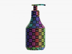 Plastic bottle with dosator type 2 3D Model