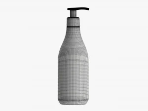 Plastic shampoo bottle with dosator 3D Model
