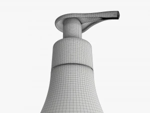 Plastic shampoo bottle with dosator 3D Model