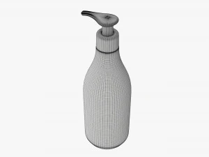 Plastic shampoo bottle with dosator 3D Model