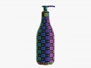 Plastic shampoo bottle with dosator 3D Model
