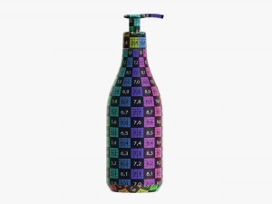 Plastic shampoo bottle with dosator 3D Model