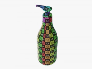Plastic shampoo bottle with dosator 3D Model
