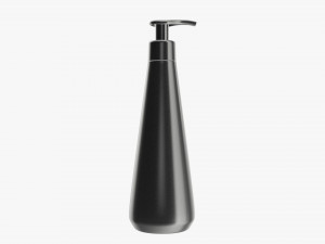 Plastic shampoo bottle with dosator cone shape 3D Model