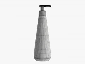 Plastic shampoo bottle with dosator cone shape 3D Model