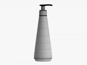 Plastic shampoo bottle with dosator cone shape 3D Model